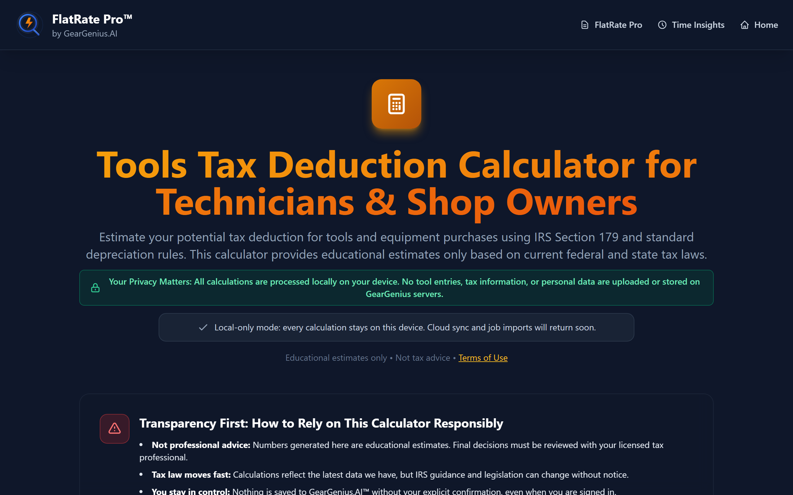 Tools Tax Calculator Section 179 Deductions